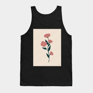 Pink Flower Stem Tank Top